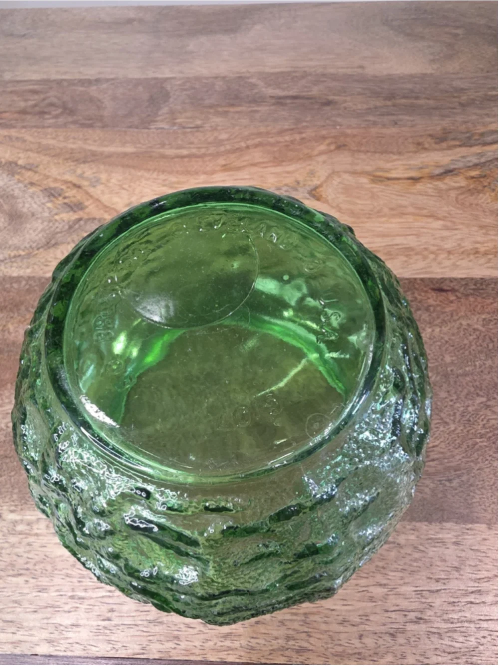 VTG E.O. Brody Green Textured Glass Planters Cachepots Set of 2 Made In USA 70s
